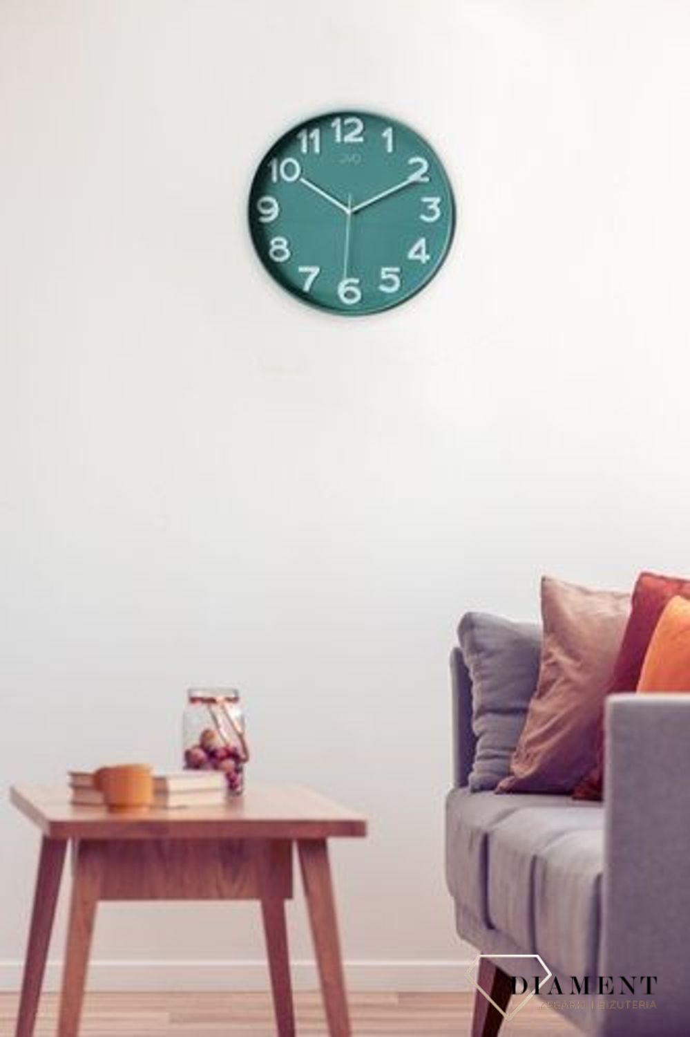 Zegar na ścianę JVD okrągły zielony HX9229.1.jpg
