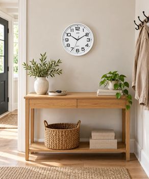 Zegar ścienny biały JVD HX9309.1 – płynąca wskazówka, średnica 30 cm (2).jpg