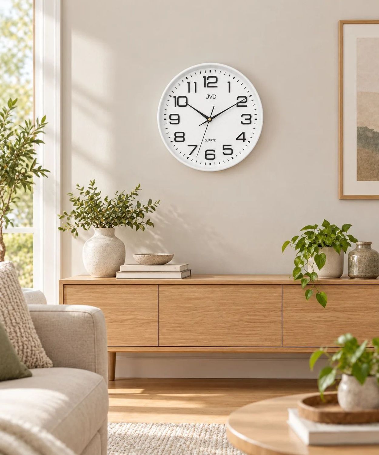 Zegar ścienny biały JVD HX9309.1 – płynąca wskazówka, średnica 30 cm (1).jpg