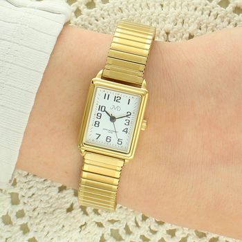 Zegarek damski JVD J4072.4 – elegancki złoty zegarek z kwadratową tarcząa (2).jpg