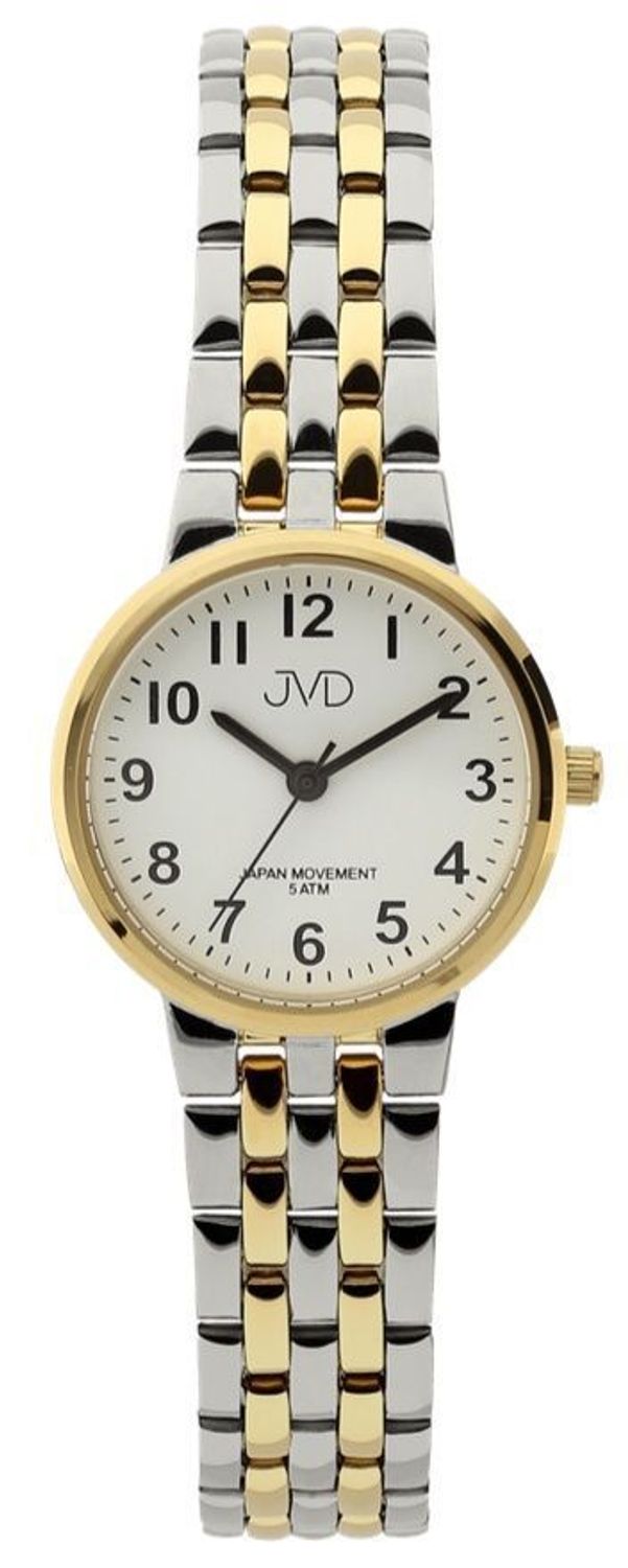 Zegarek damski JVD J4157.2 bicolor – złoto i srebro, czytelne cyfry arabskie, Miyota.jpg