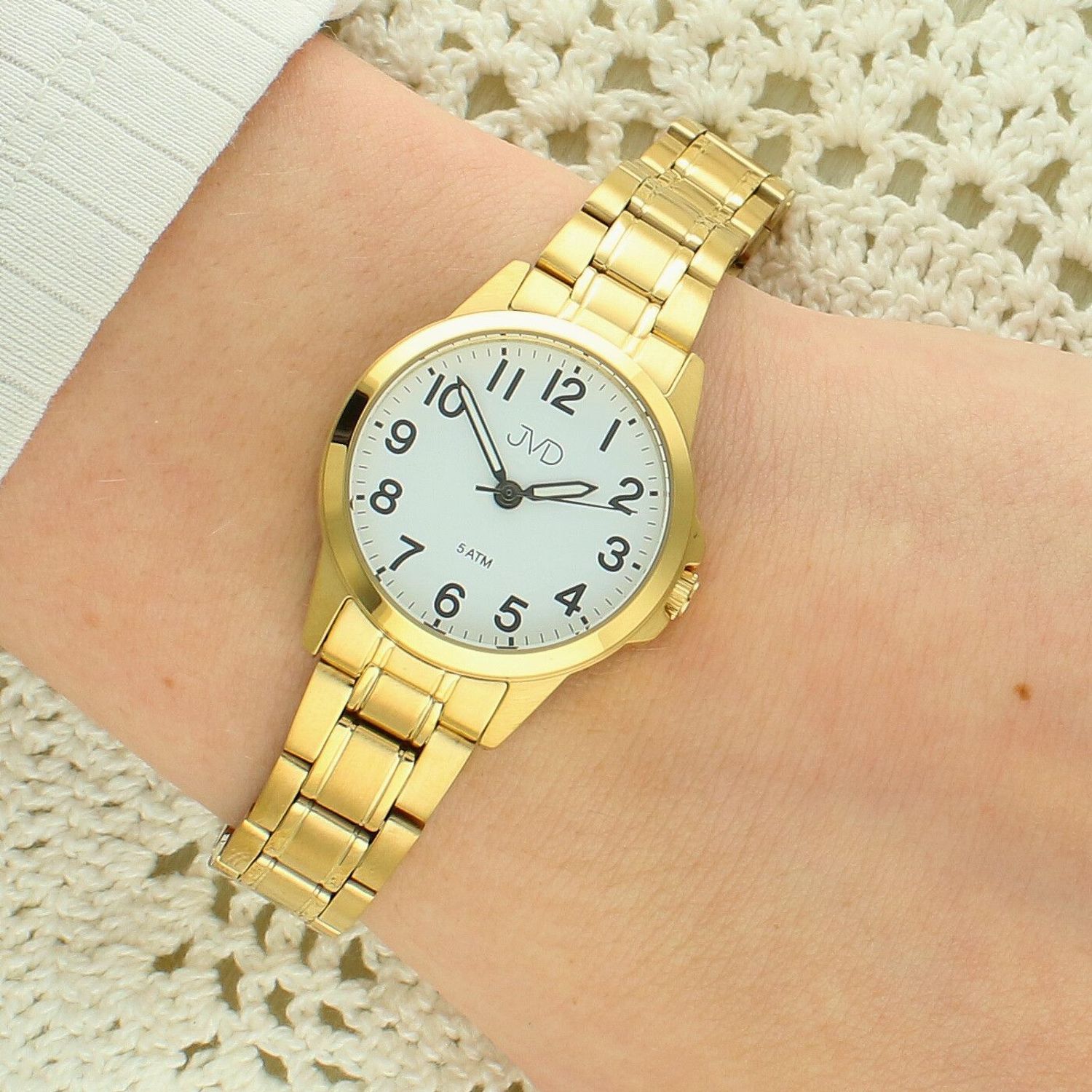 Złoty zegarek damski Elegance Miyota 30 mm – stal szlachetna, bransoleta, luminescencyjne wskazówki (3).jpg