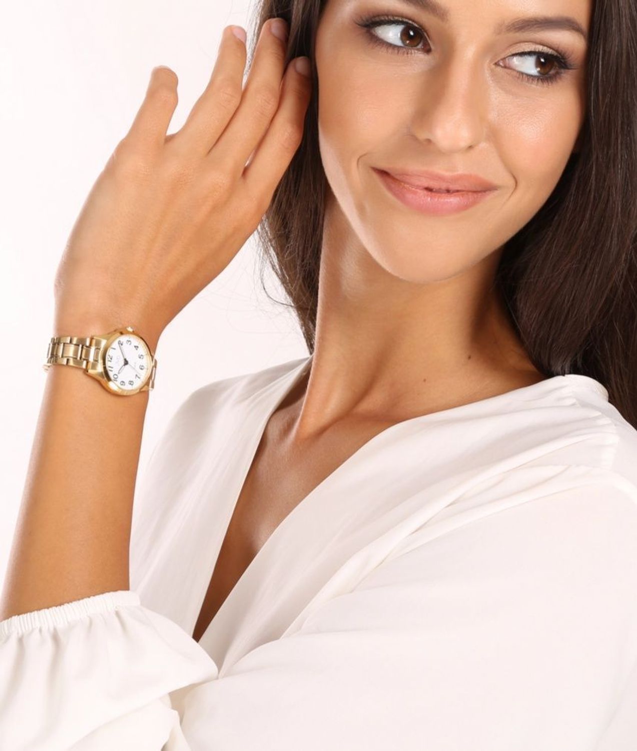 Złoty zegarek damski Elegance Miyota 30 mm – stal szlachetna, bransoleta, luminescencyjne wskazówki (3).jpg