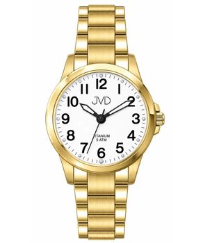 Zegarek damski JVD tytanowy złoty – elegancki, lekki, 28 mm.jpg