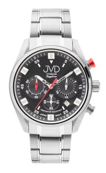 Zegarek męski JVD tytanowy na bransolecie Chronograf JE2005.1.  Zegarek męski srebrny. Zegarek tytanowy. Zegarek męski na bransolecie. Zegarek z datownikiem. Zegarek męski klasyczny. Zegarek ze stoperem. Zegarek idealny na prezent..jpg