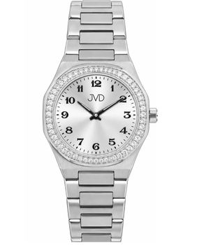 Zegarek damski JVD srebrny z cyrkoniami – elegancki, stalowy, 26 mm.jpg