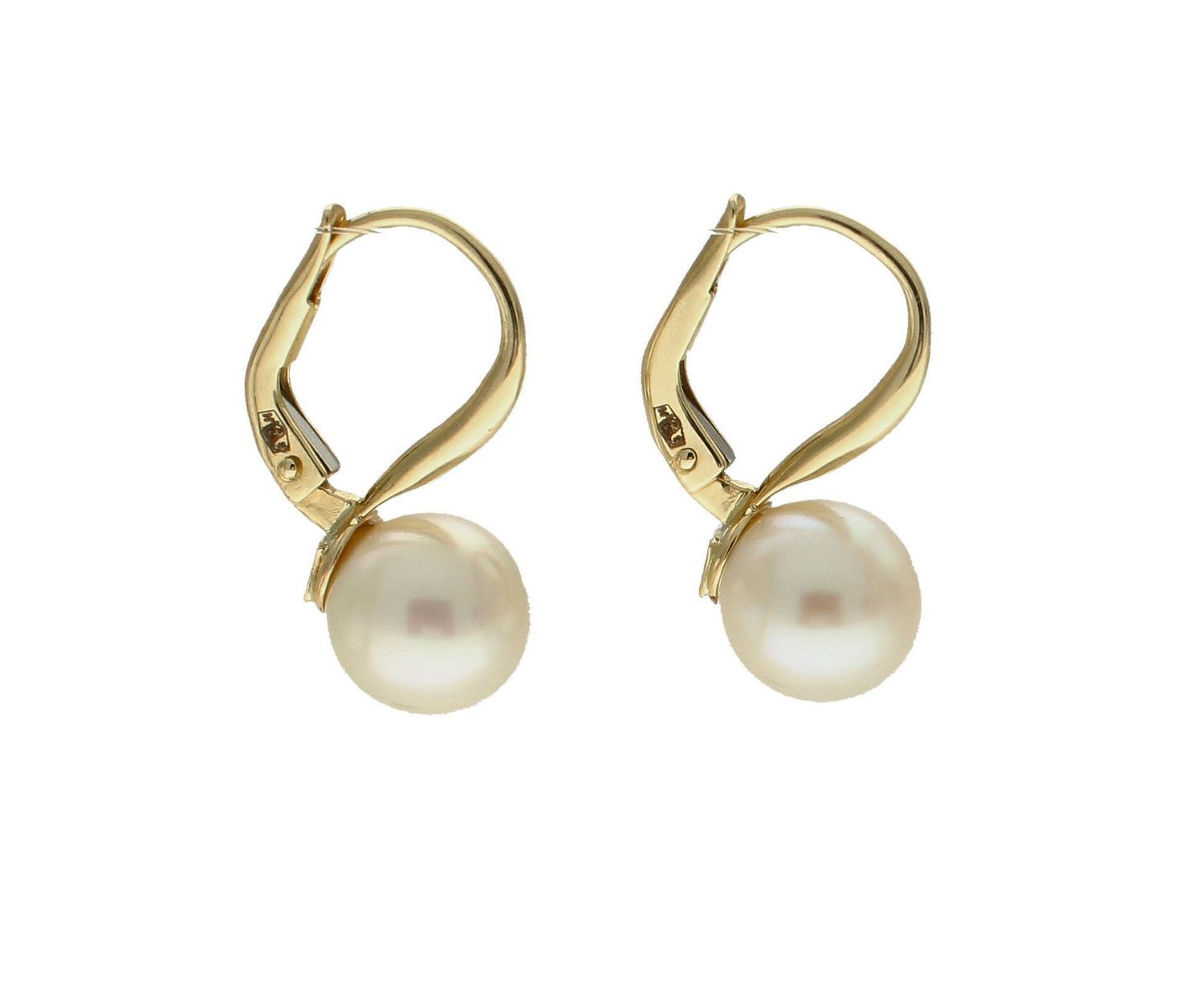 Złote kolczyki 585 okrągłe perełki DIA-KLC-013812-585. Kolczyki damskie złote okrągłe perły. Kolczyki to idealna proporcje zamknięte w pięknej kompozycji. Kolczyki wykonane z wysokiej jakości złota próby 585. Kolczyki na (1).jpg