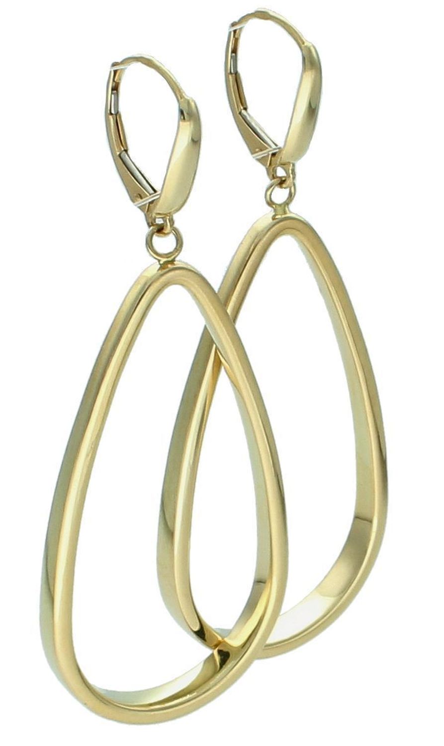 Kolczyki złote wiszące łezki pr 585, DIA-KLC-013846-585 Złote kolczyki wykonane z najwyższej jakości żółtego złota, próba 585. Kolczyki w kształcie łezki, wpisujące się w obecne trendy modowe.1.jpg