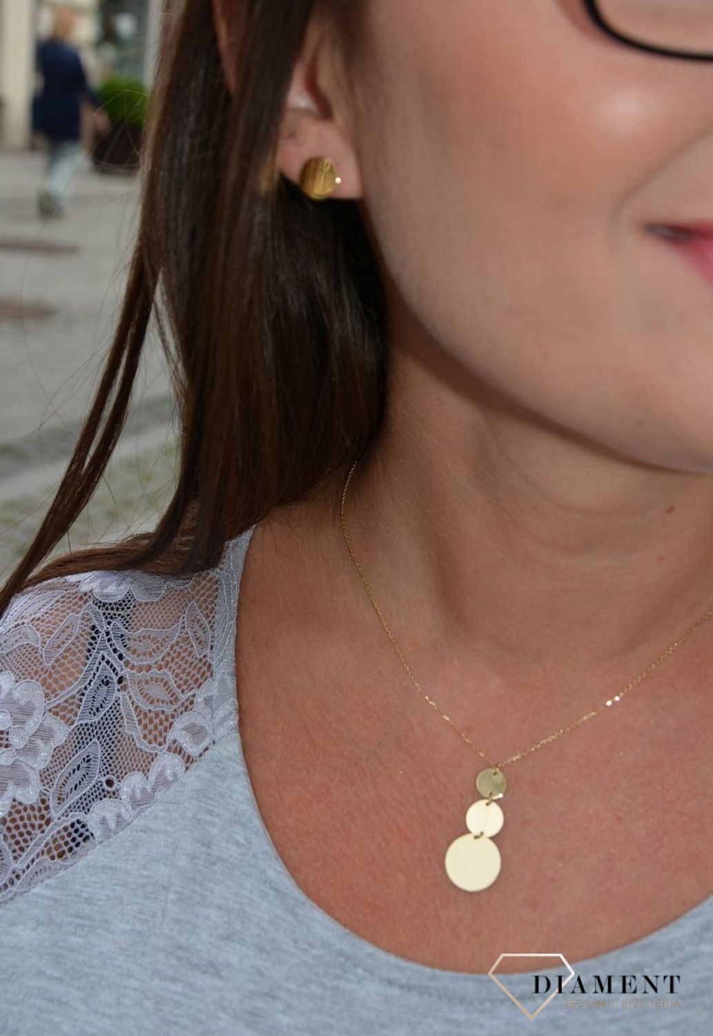 Złote kolczyki 585 okrągłe blaszki 1 cm DIA-KLC-0280-585.jpg