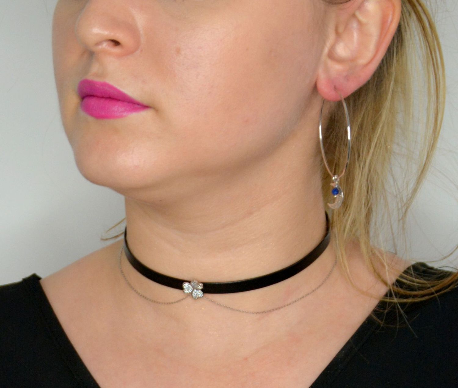 Kolczyki koła srebrne z księżycem kyanit, hematyt DIA-KLC-0340-925.jpg