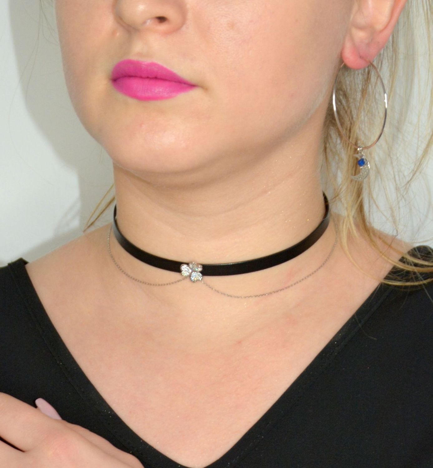 Kolczyki koła srebrne z księżycem kyanit, hematyt DIA-KLC-0340-925.jpg