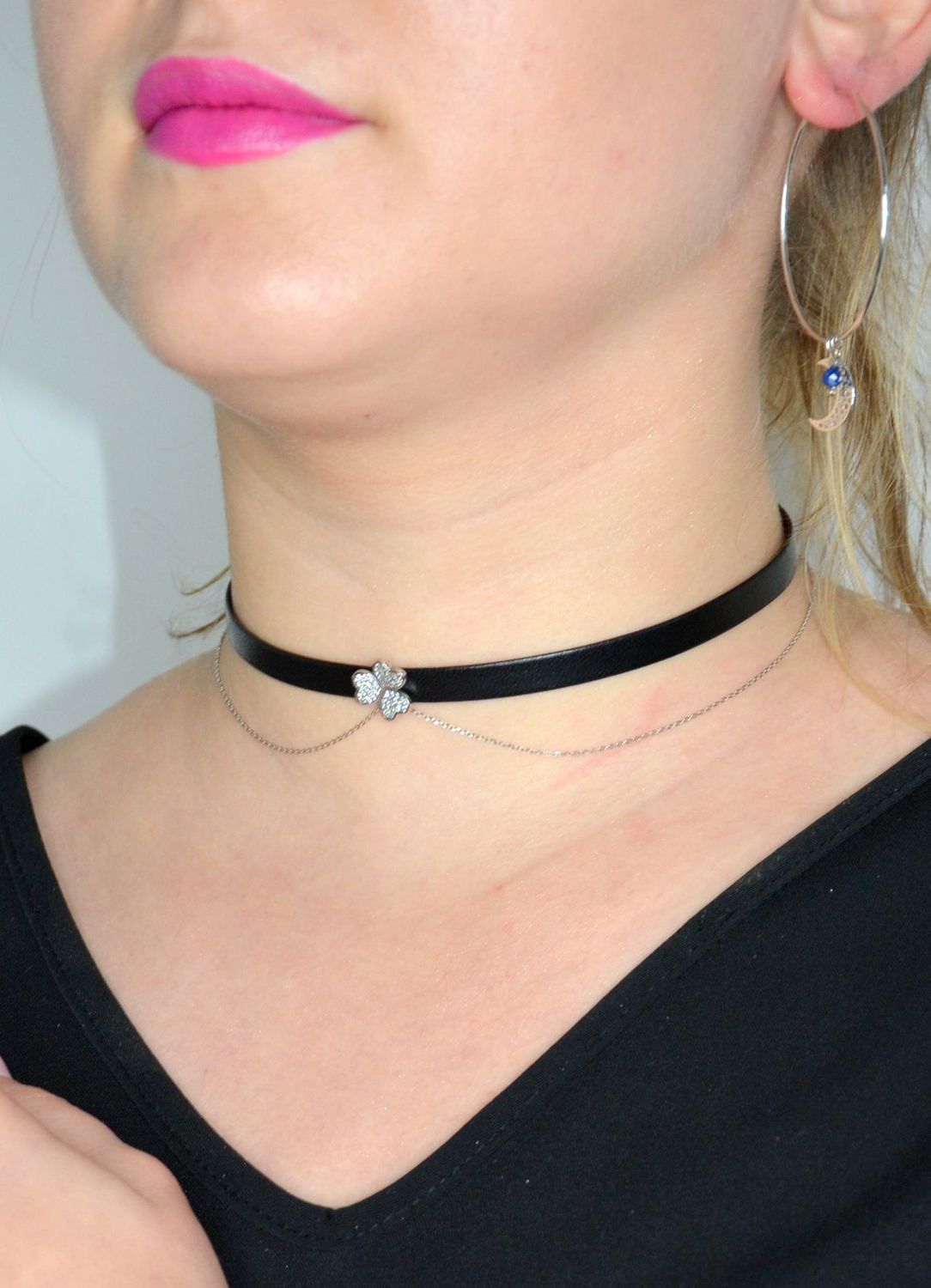 Kolczyki koła srebrne z księżycem kyanit, hematyt DIA-KLC-0340-925.jpg