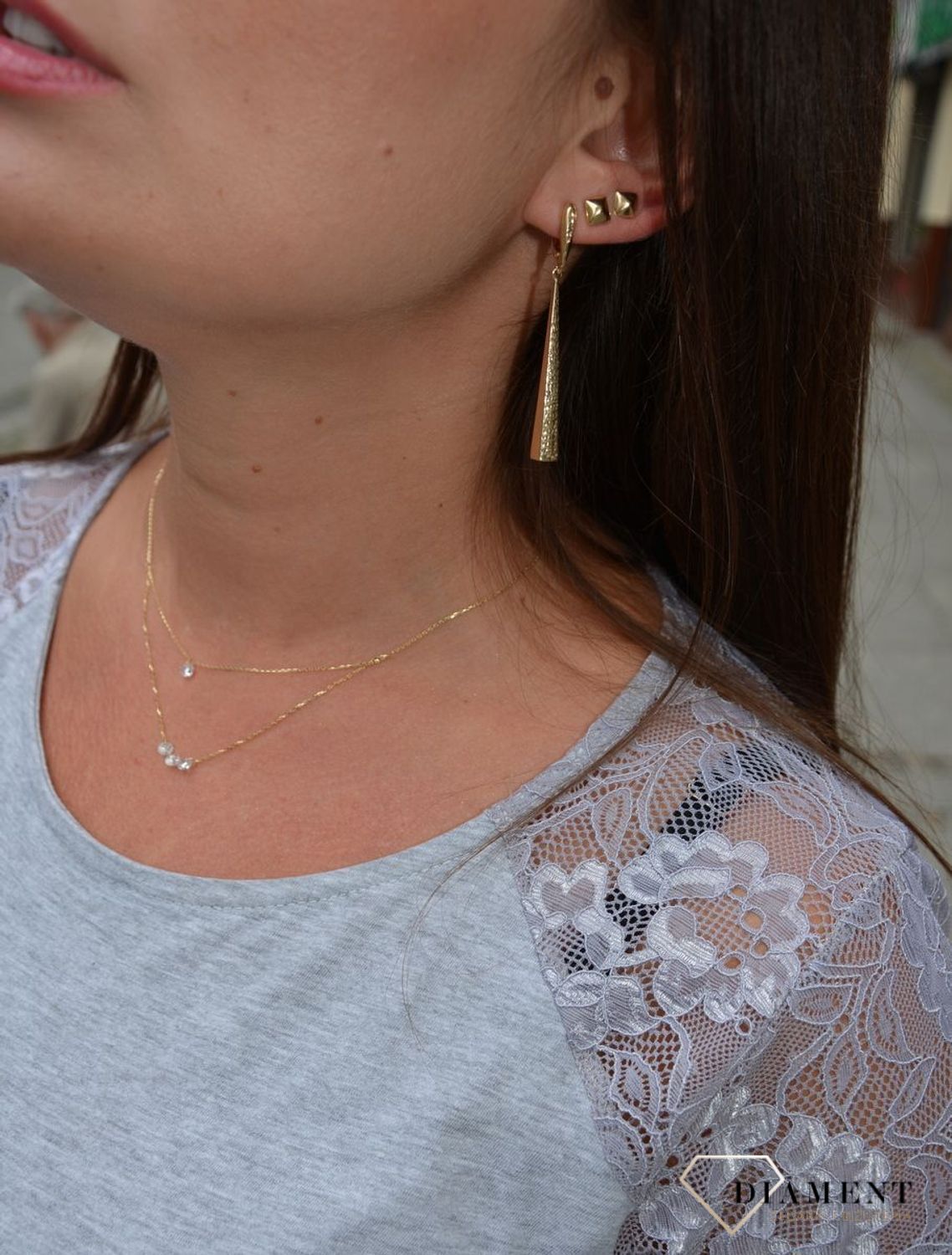 Złote kolczyki 585 długie, grube sople DIA-KLC-0376-585.jpg