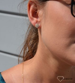Złote kolczyki 585 kółka biała cyrkonia 0,8 cm (2).JPG