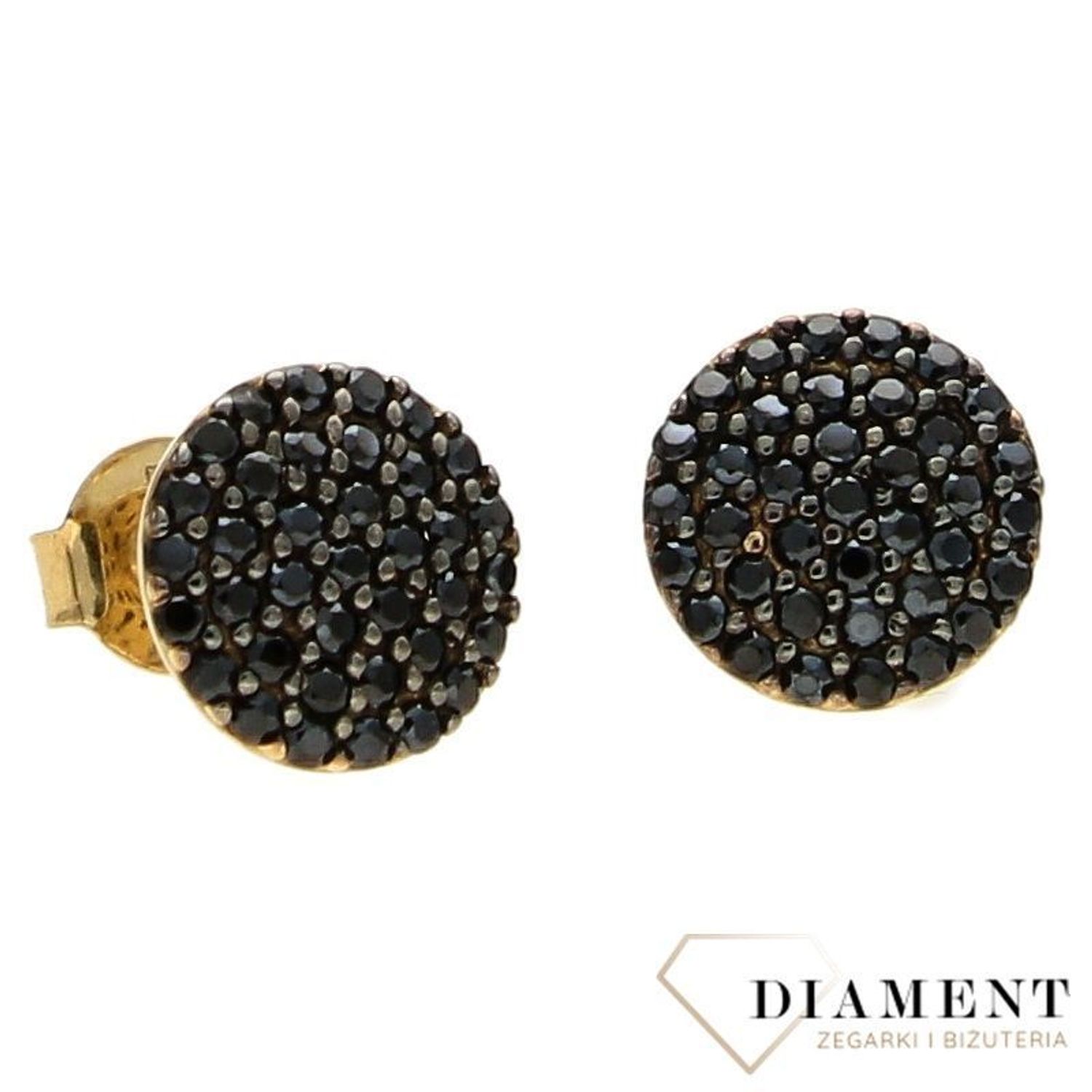 Złote kolczyki 585 czarna cyrkonia.jpg