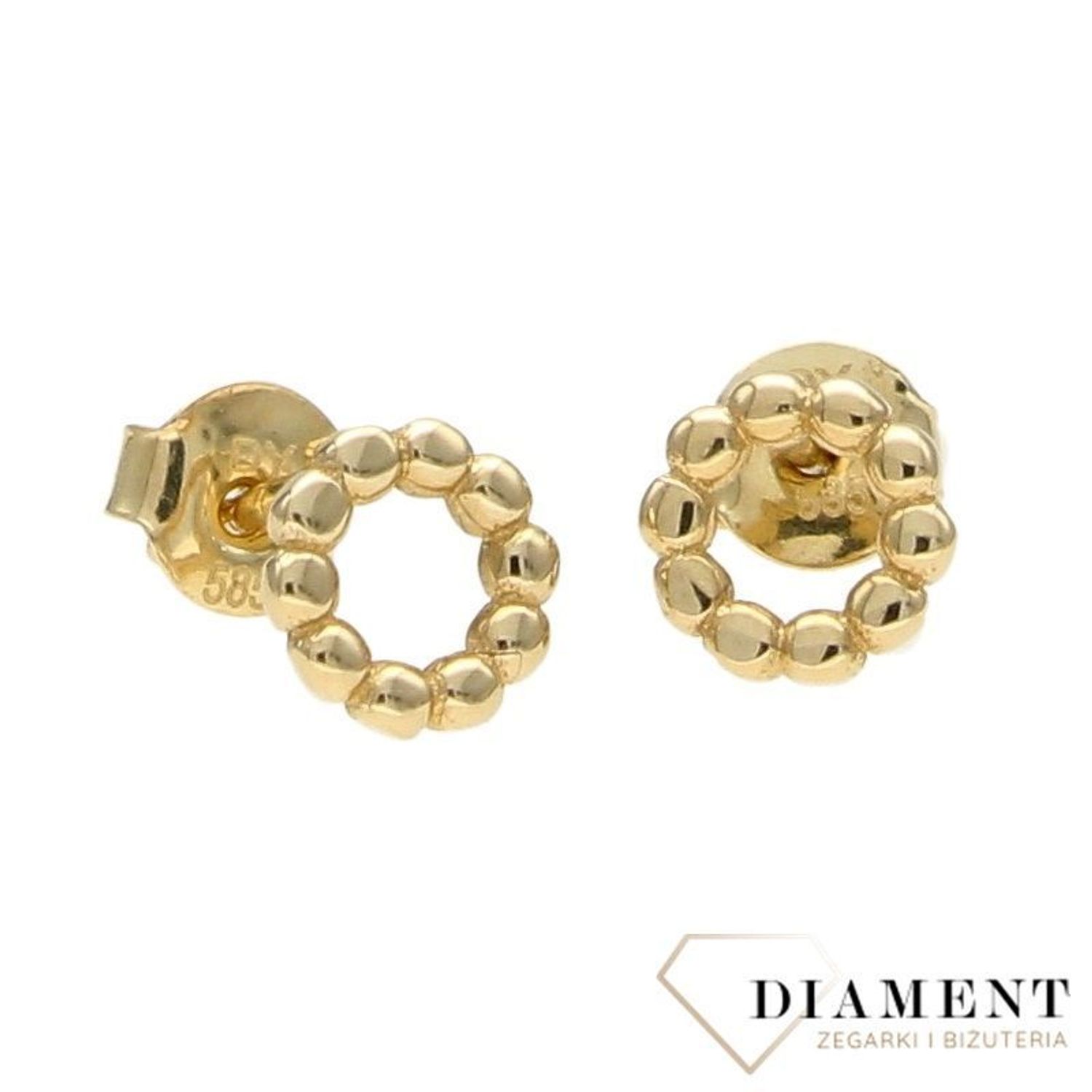 Złote kolczyki 585 koła z motywem plecionki DIA-KLC-0418-585.jpg