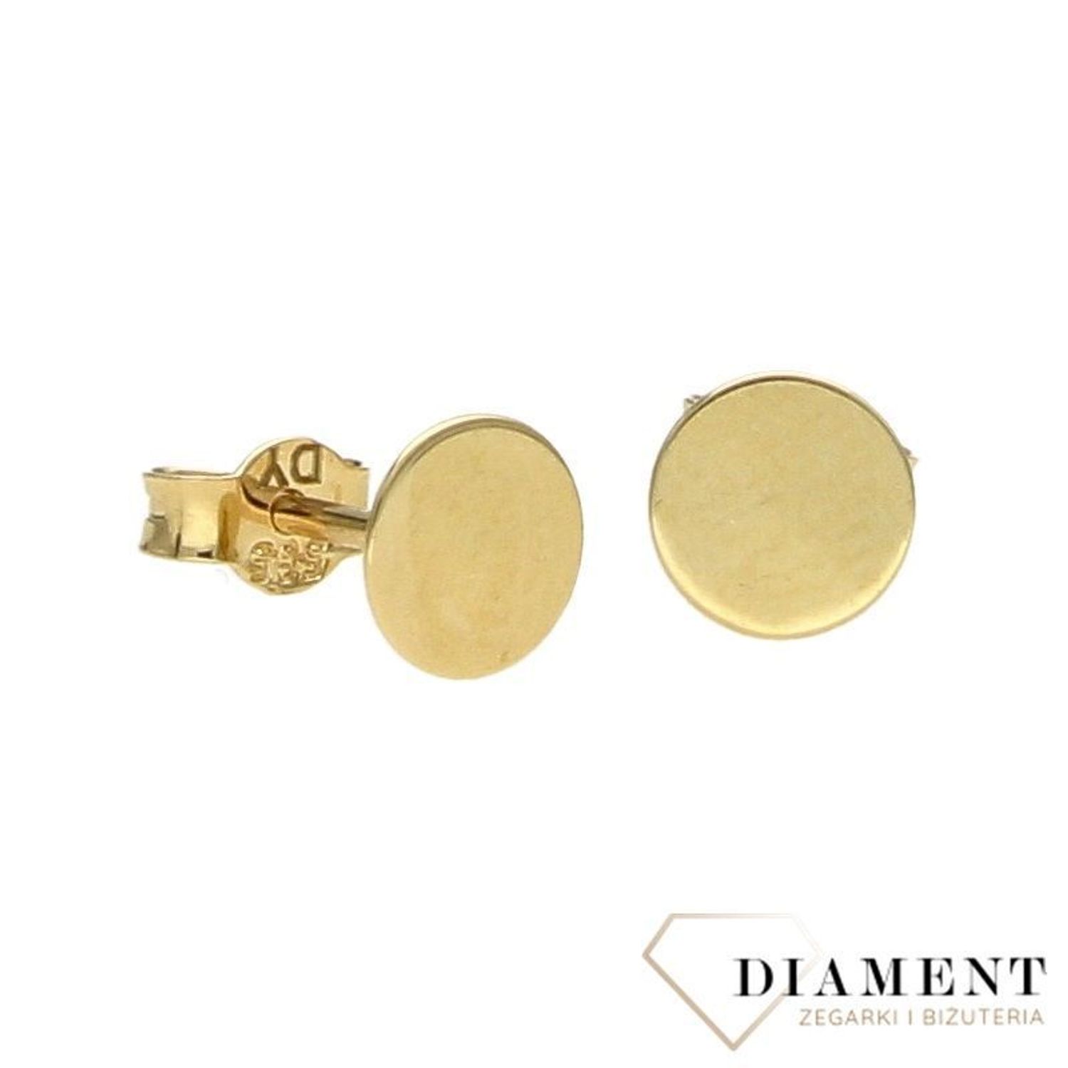 Złote kolczyki 585 okrągłe blaszki 6 mm DIA-KLC-0422-585.jpg