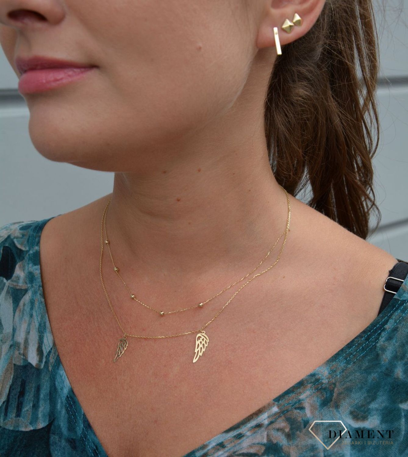 Złote kolczyki 585 wiszące patyczki DIA-KLC-0426-585.jpg