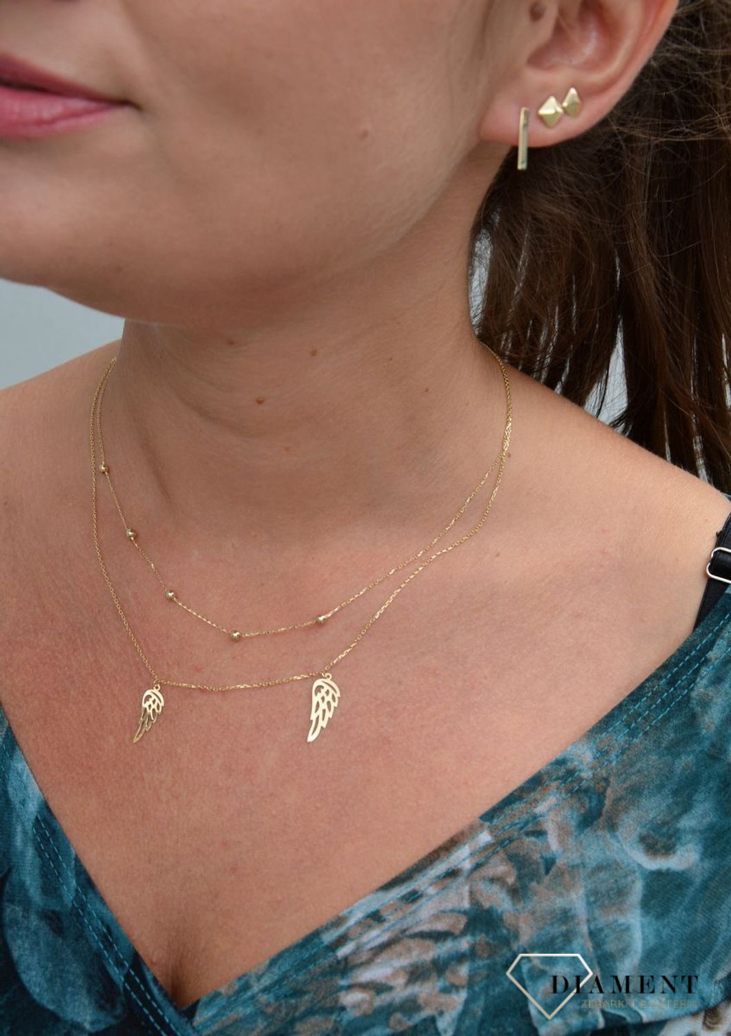 Złote kolczyki 585 wiszące patyczki DIA-KLC-0426-585.jpg