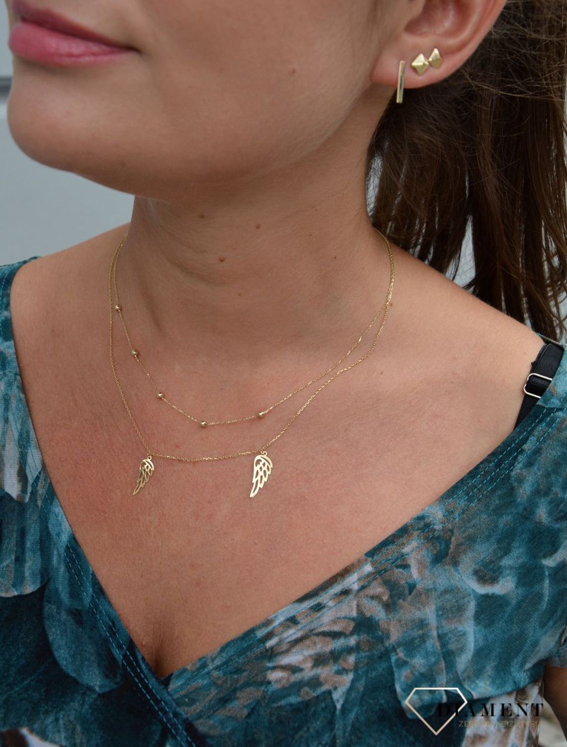 Złote kolczyki 585 wiszące patyczki DIA-KLC-0426-585.jpg