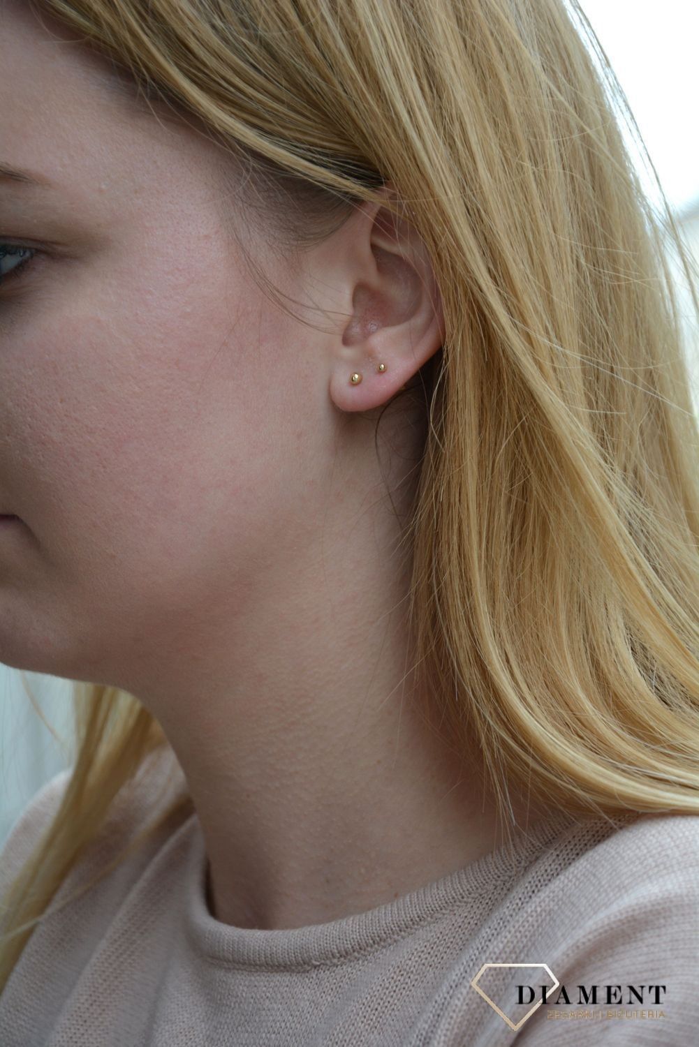 Złote kolczyki 585 'Małe kropeczki' Kolczyki złote w Sklepie z Biżuterią zegarki-diament.pl✓ Piękne Kolczyki dla Kobiet.jpg