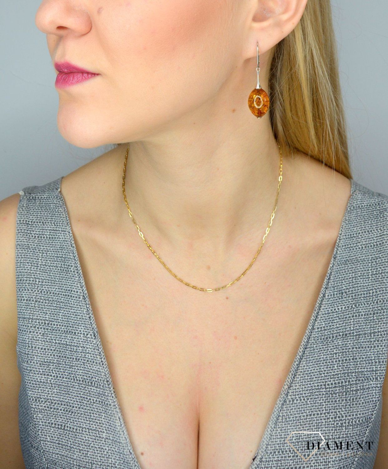 Srebrne kolczyki bursztyn kulki DIA-KLC-0589-925.jpg