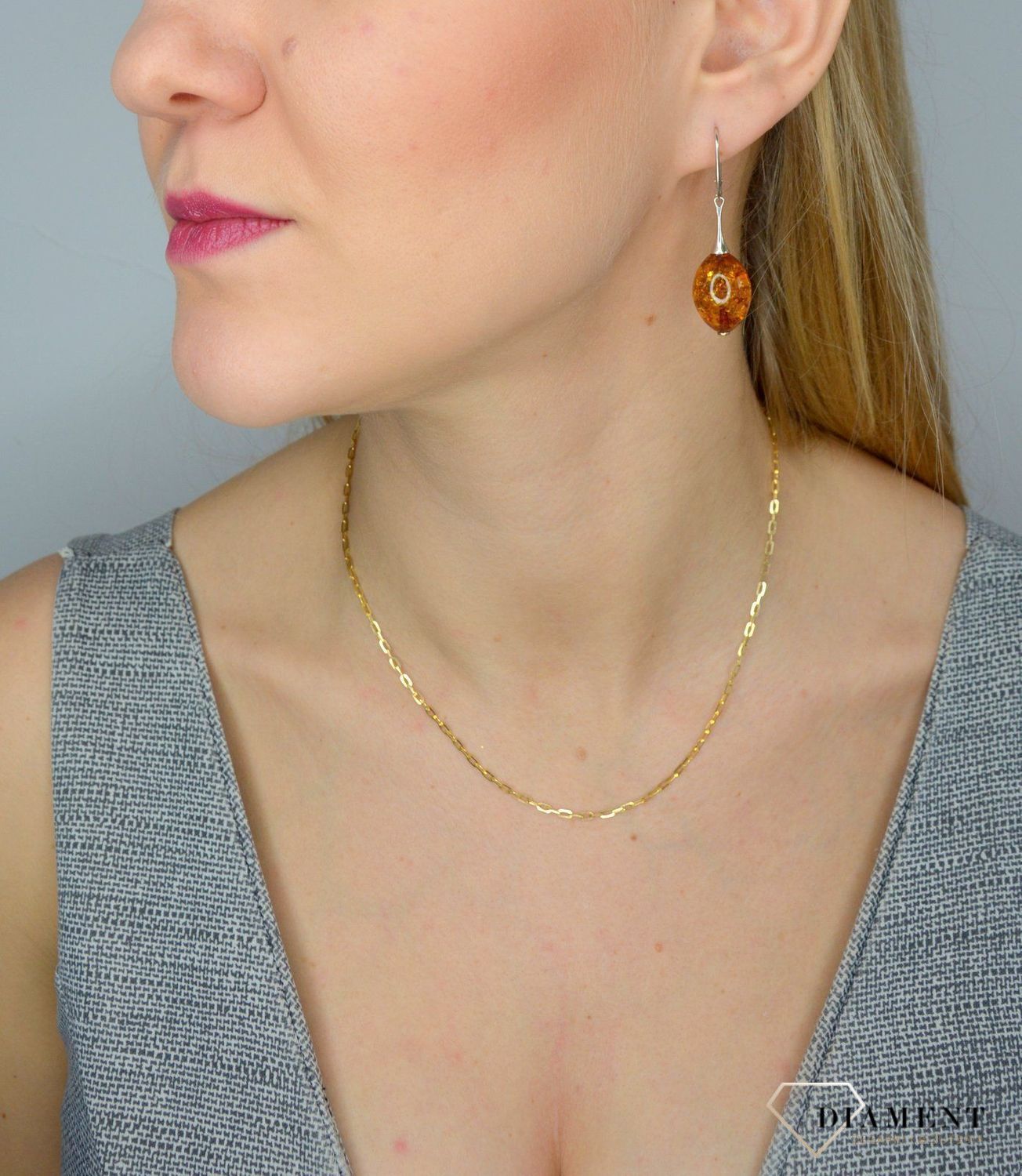 Srebrne kolczyki bursztyn kulki DIA-KLC-0589-925.jpg