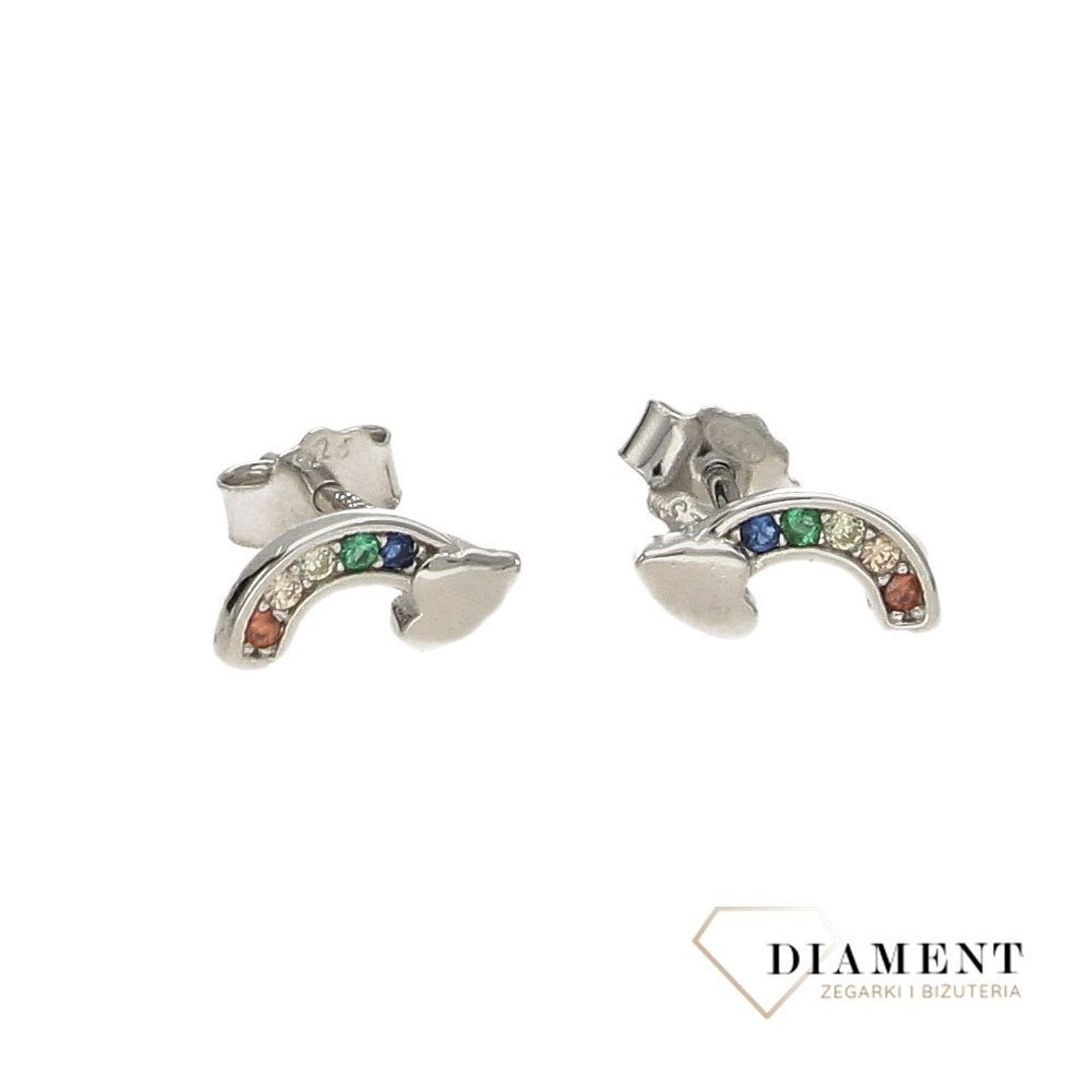 Kolczyki srebrne dla dziewczynki z kolorową cyrkonią.jpg