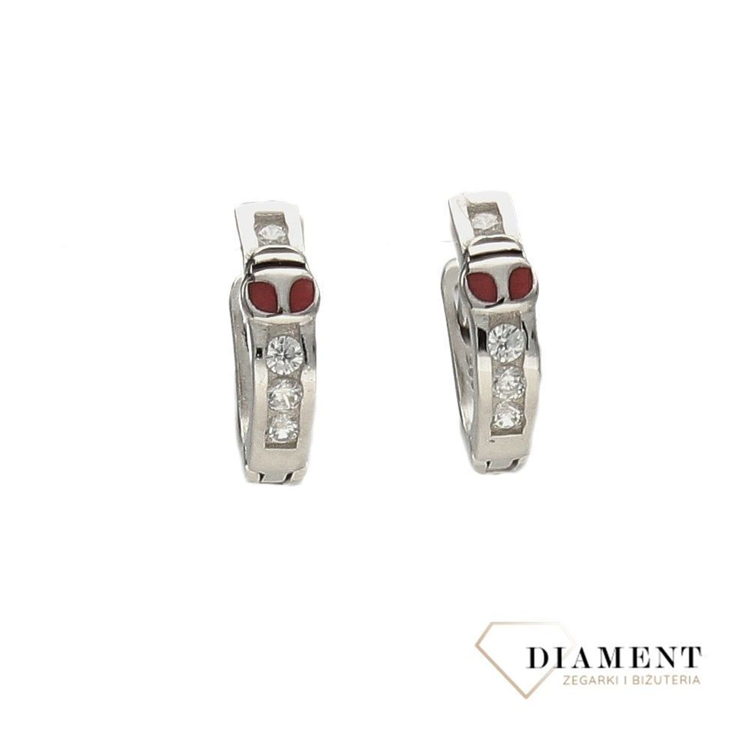 Kolczyki srebrne dla dziewczynki mała biedroneczka.jpg