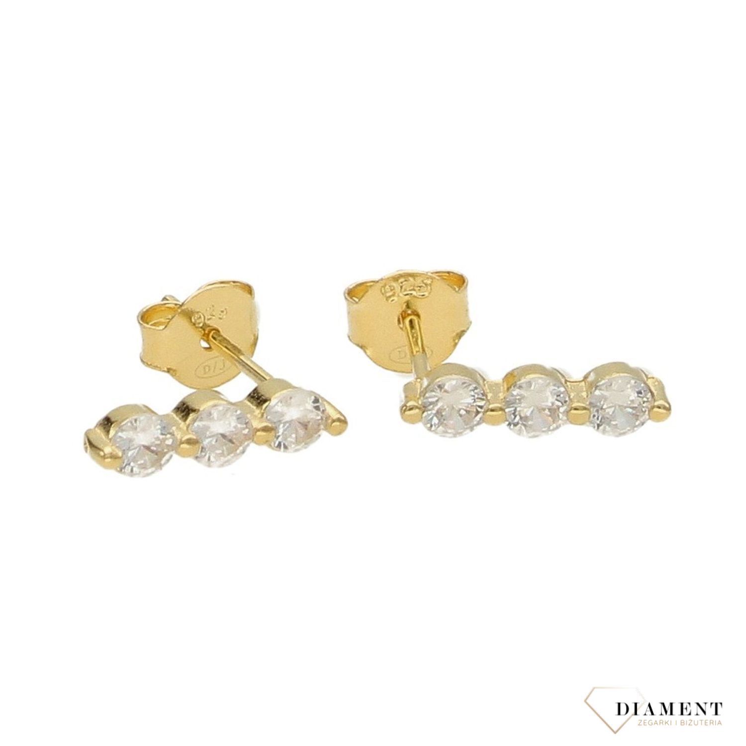 Kolczyki srebrne pozłacane rząd cyrkonii.jpg