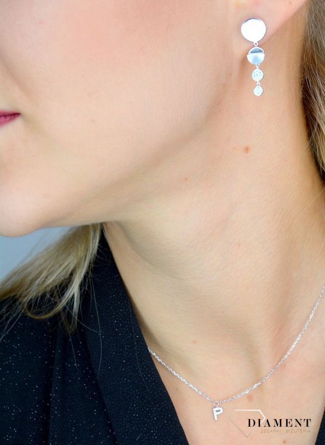 Kolczyki srebrne wiszące z masą perłową i cyrkoniami  DIA-KLC-0748-925.jpg