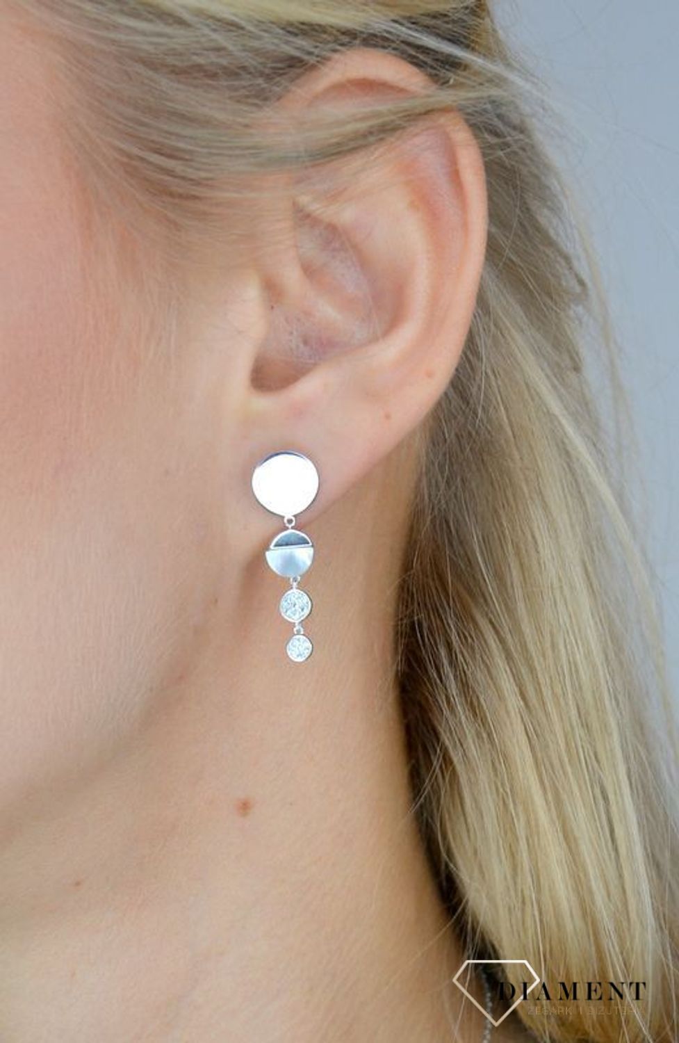 Kolczyki srebrne wiszące z masą perłową i cyrkoniami  DIA-KLC-0748-925.jpg