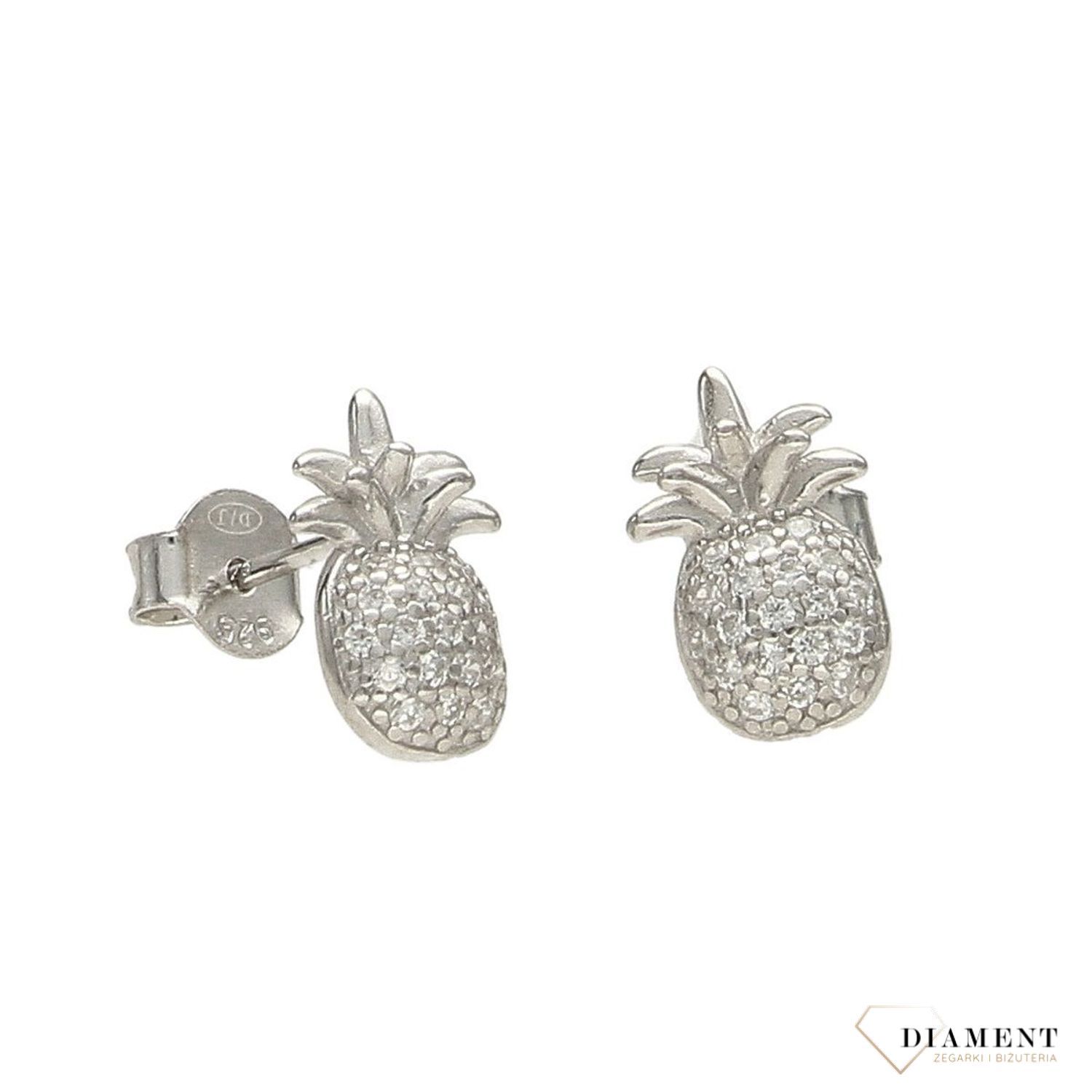 Kolczyki srebrne damskie ananasy z cyrkonią.jpg