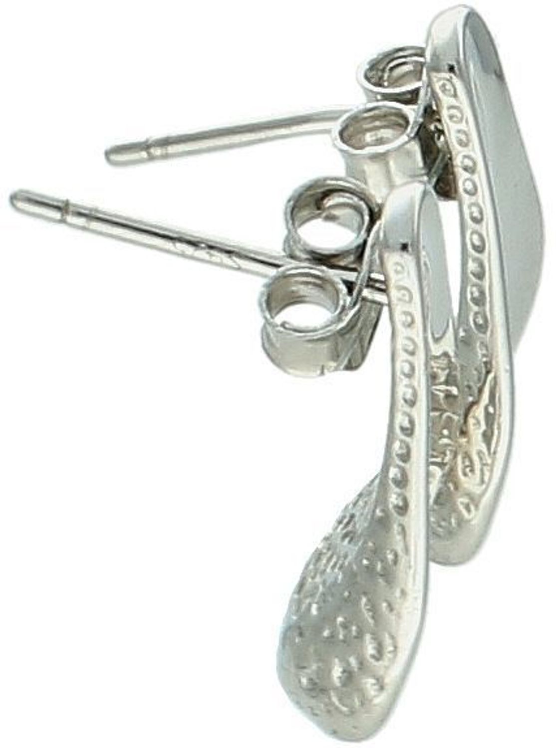 Eleganckie kolczyki damskie srebrne próby 925 w kształcie łezek. Długość 1,7 cm, szerokość 9 mm, zapięcie na sztyft, waga 2,50 g. Model DIA-KLC-0788-925.1.jpg