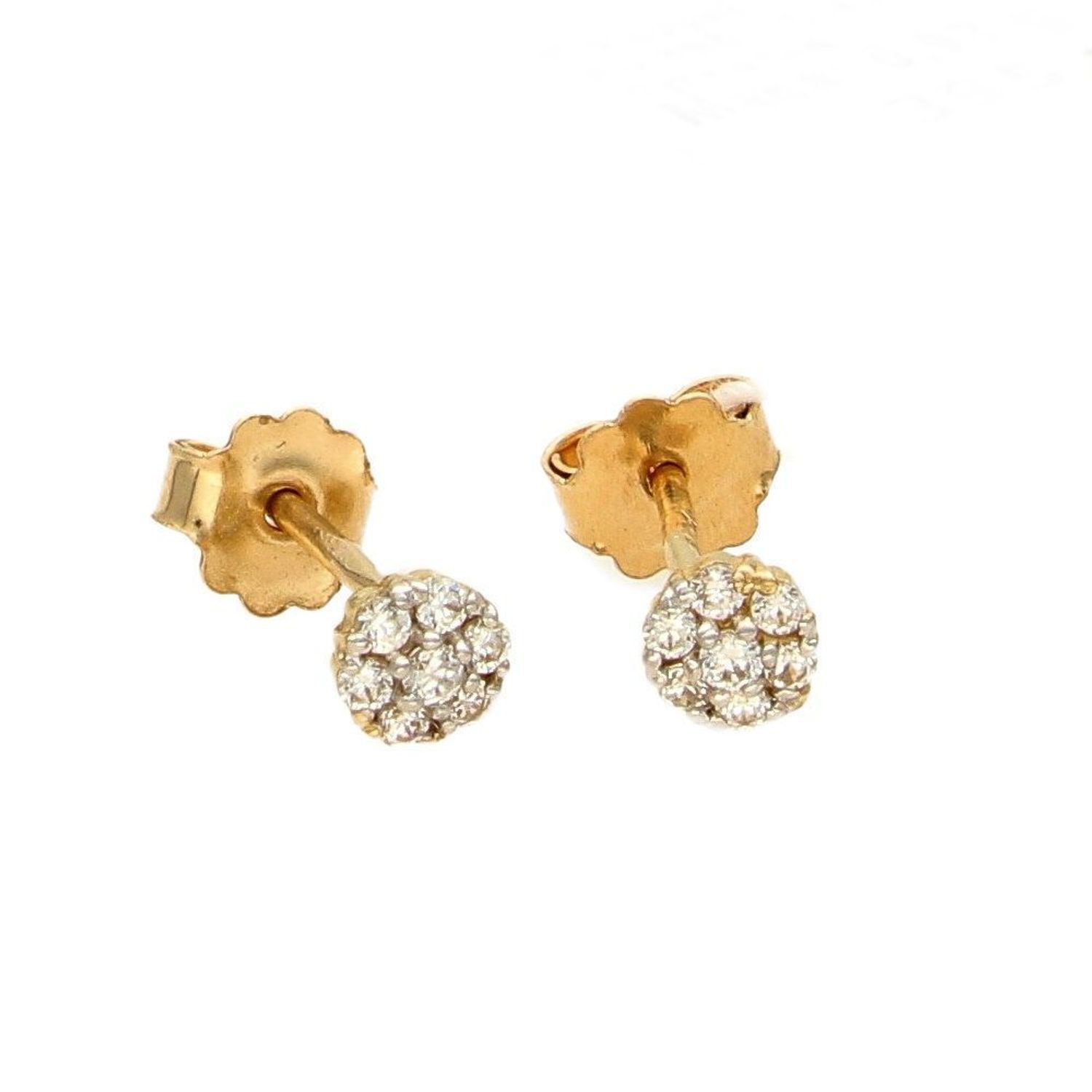 Złote kolczyki 585 cyrkonie kwiatki przy uchu DIA-KLC-0986K-585.jpg