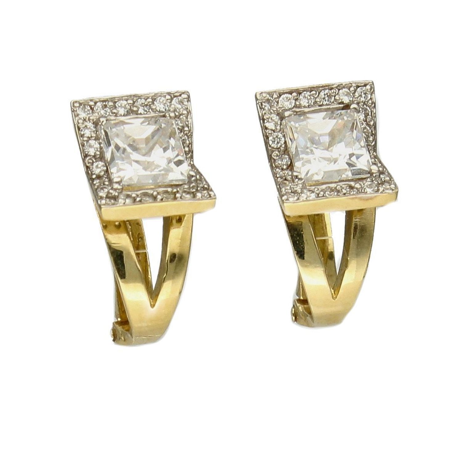 Złote kolczyki 585 kwadrat z cyrkonią DIA-KLC-0996K-585.jpg