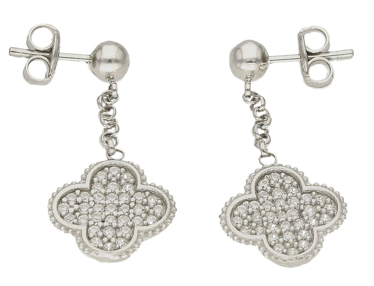 Srebrne kolczyki wiszące koniczynki z cyrkoniami DIA-KLC-10008-925. Srebrne kolczyki damskie. Kolczyki damskie srebrne wiszące. Kolczyki wiszące próby 925. Kolczyki srebrne wzór koniczynki. Kolczyki wiszące z zapięciem na szty.jpg