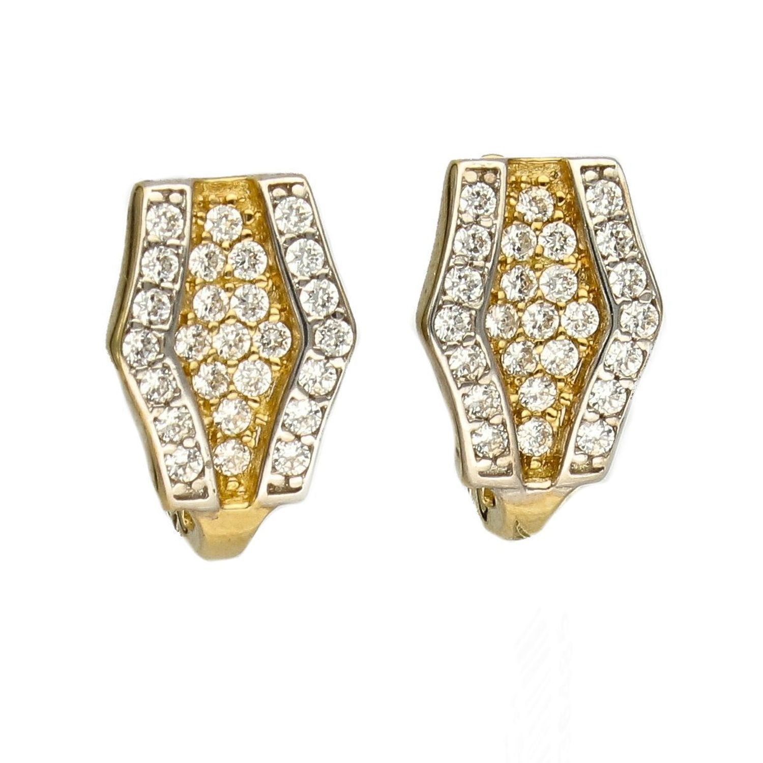 Złote kolczyki 585 ozdobione błyszczącą cyrkonią DIA-KLC-1000K-585.jpg