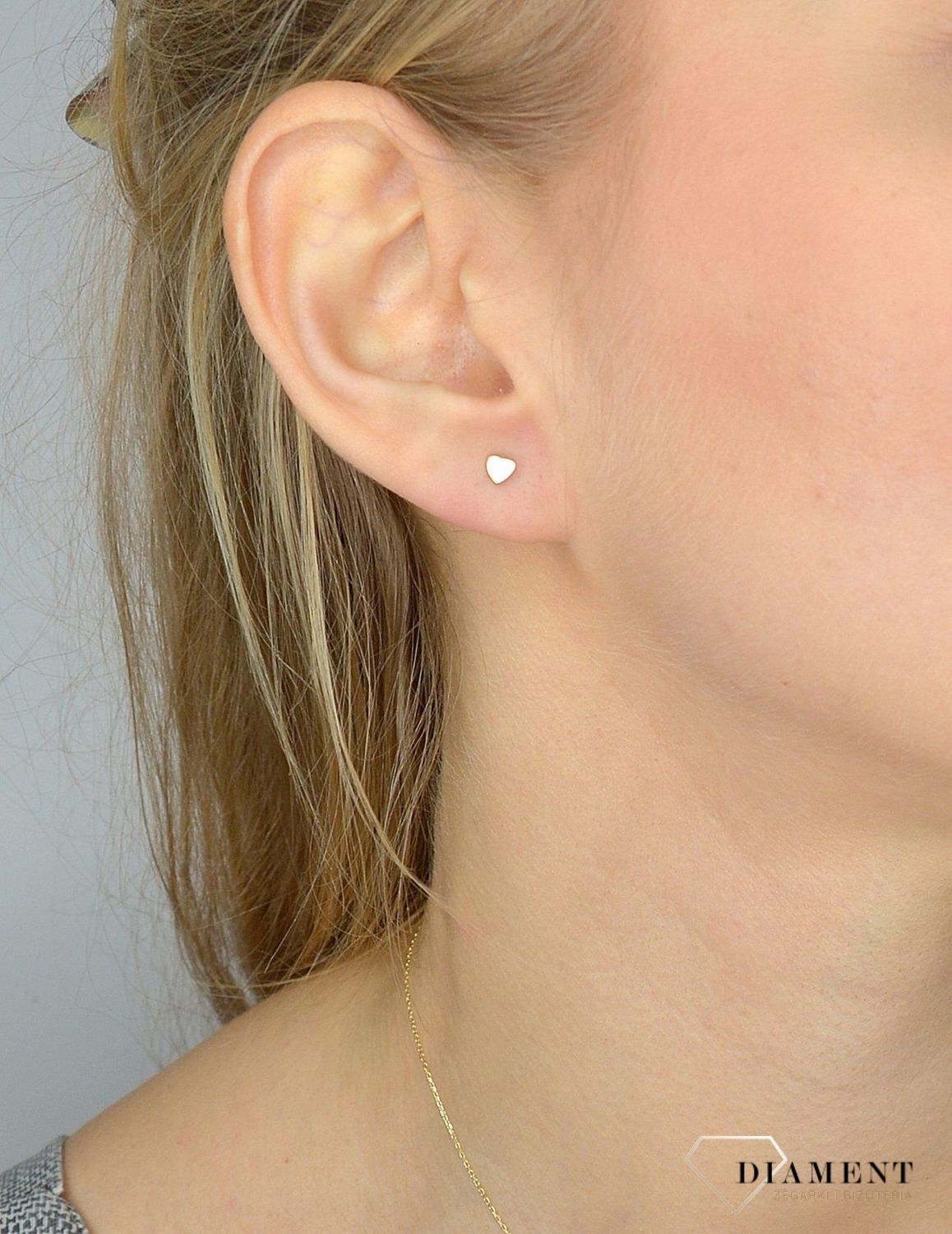 Złote kolczyki 585 celebrytka 'malutkie serduszka' DIA-KLC-1008K-585.jpg