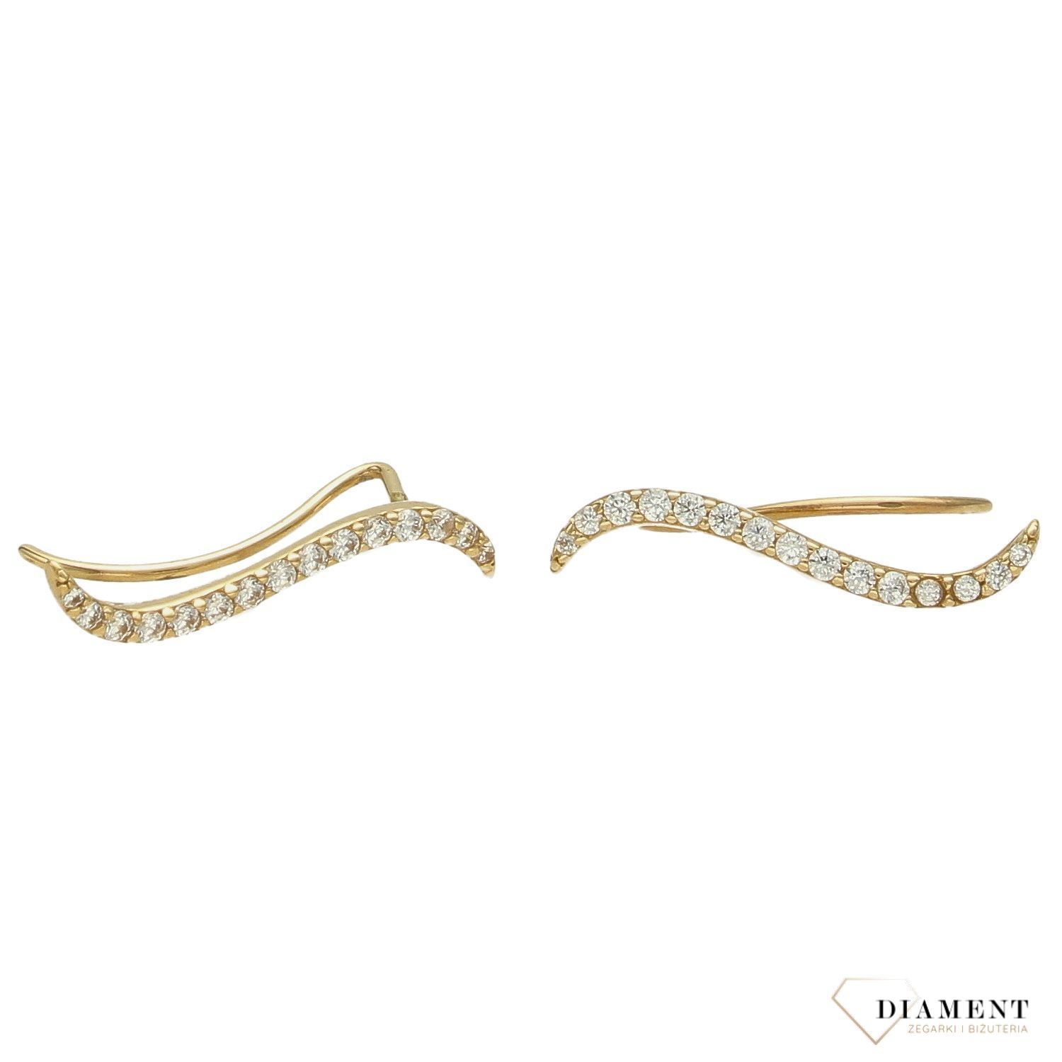 Złote kolczyki 585 cyrkonie nausznice DIA-KLC-1011-585.jpg
