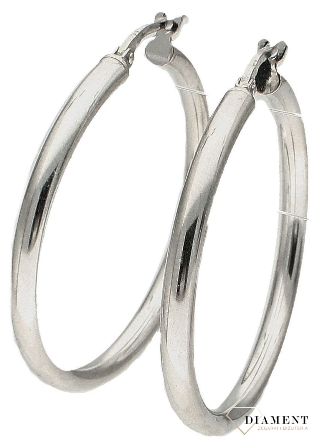 Kolczyki srebrne damskie duże koła na zatrzask 3,5cm DIA-KLC-10122-925. Srebrna biżuteria. Srebrne kolczyki koła. Biżuteria damska. Duże koła kolczyki. Pomysł na prezent. Kolczyki na zatrzask..jpg