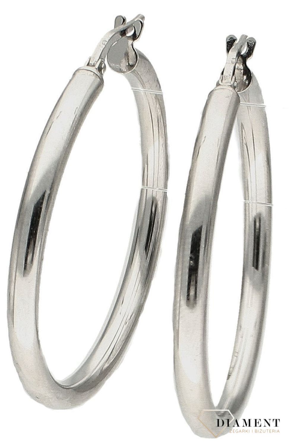 Kolczyki srebrne damskie duże koła na zatrzask 3,5cm DIA-KLC-10122-925. Srebrna biżuteria. Srebrne kolczyki koła. Biżuteria damska. Duże koła kolczyki. Pomysł na prezent. Kolczyki na zatrzask..jpg