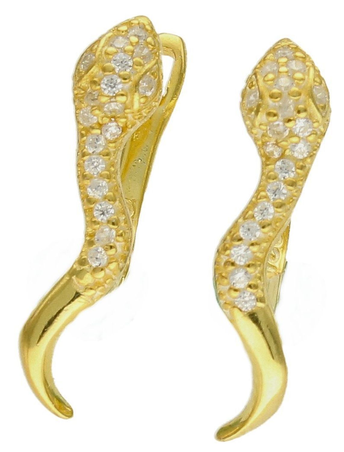 Srebrne kolczyki 925 pozłacane żmijki DIA-KLC-10126ZŁ-925. Srebrne kolczyki damskie idealne na prezent. Kolczyki damskie pozłacane. Kolczyki damskie z zapięciem angielskim w pozłoceniu. Kolczyki srebrne damskie żmijki..jpg