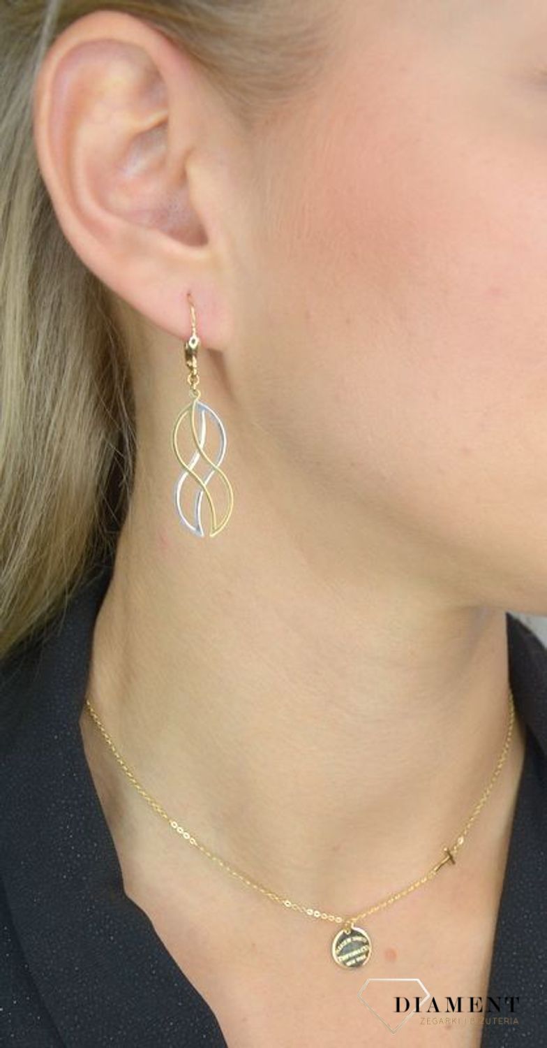 Kolczyki złote wiszące Yes fale DIA-KLC-1013-585.jpg