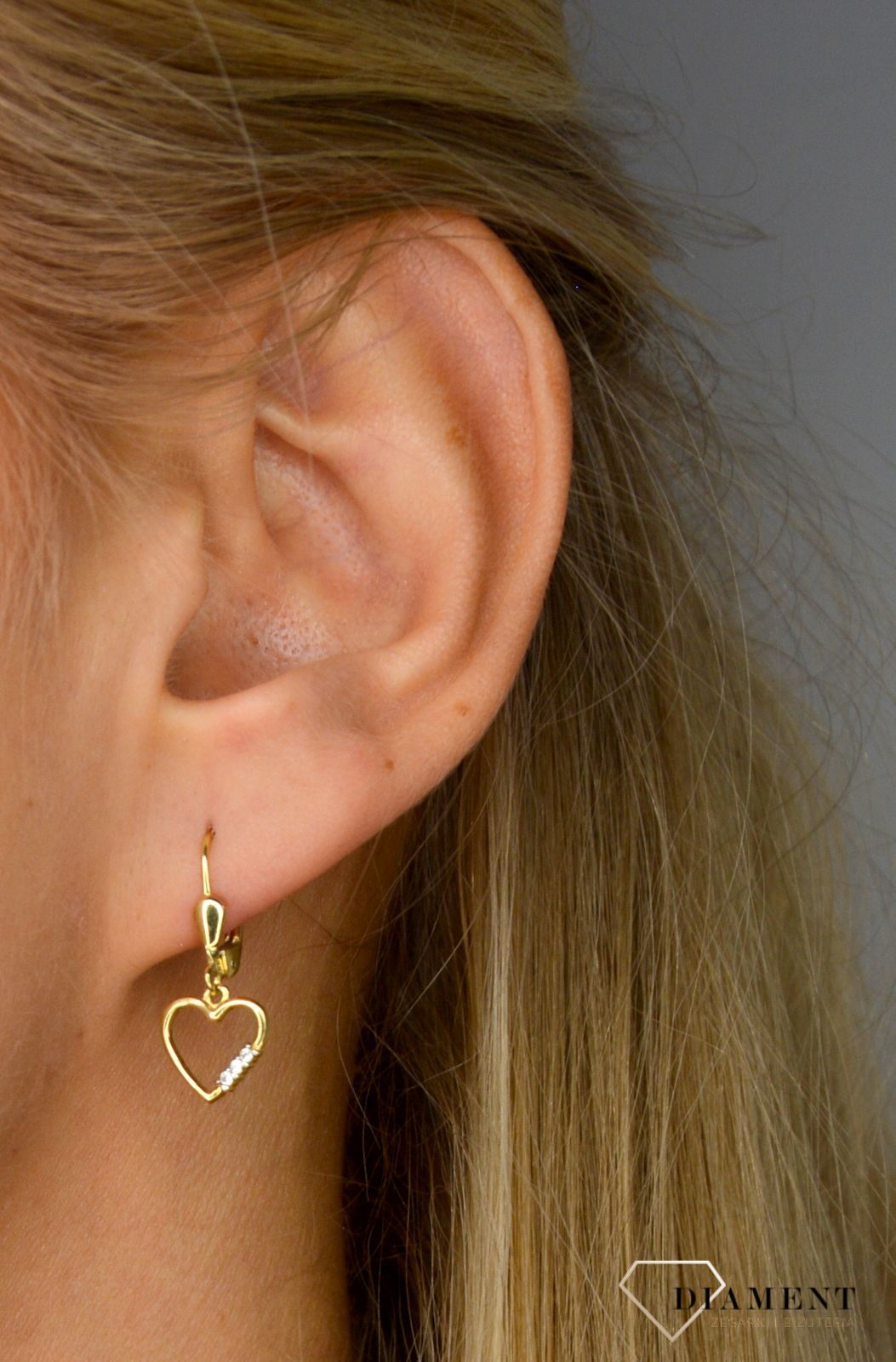 Złote kolczyki 585 wiszące serca z cyrkonią DIA-KLC-1015-585.jpg