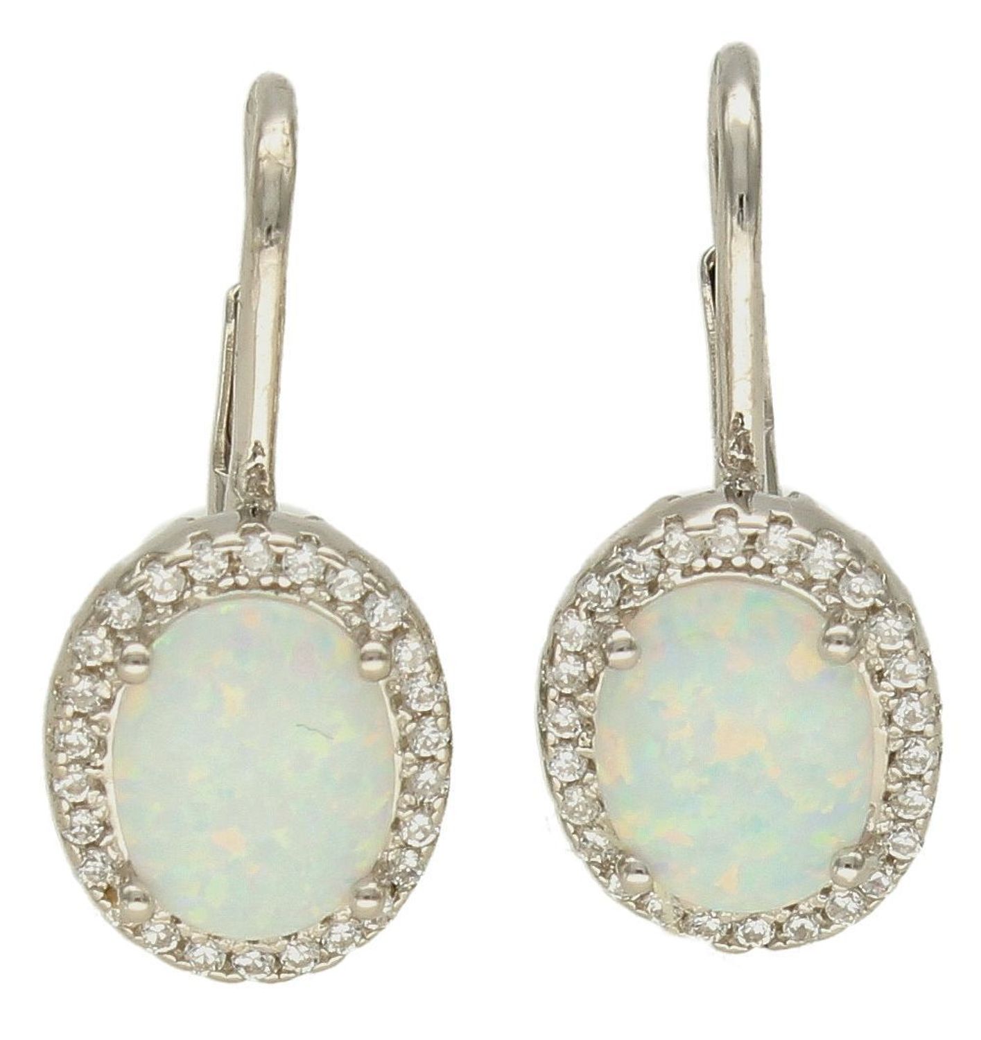 Srebrne kolczyki 925 wiszące owalne opale DIA-KLC-10176-925. Srebrne kolczyki damskie idealne na prezent dla kobiety. Srebrne kolczyki wiszące. Srebrne kolczyki z kamieniem. Srebrne kolczyki z opalem..jpg