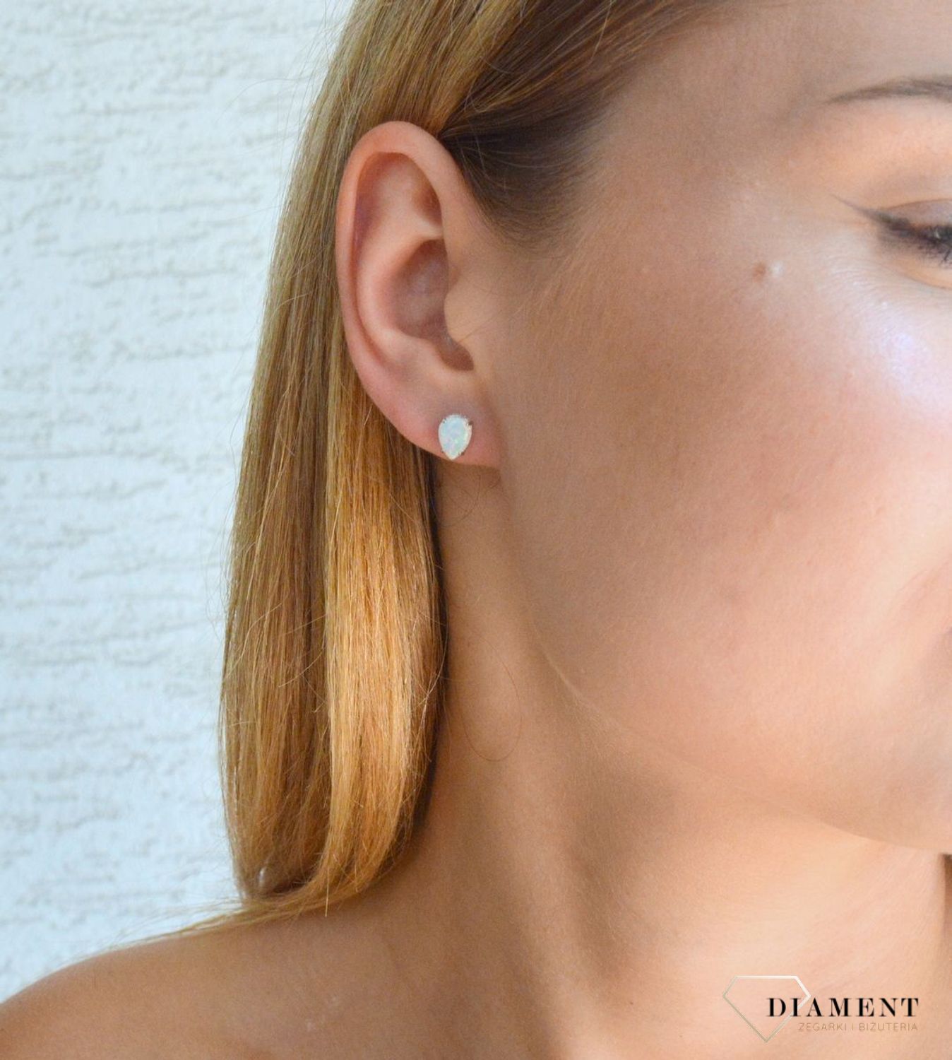 Srebrne kolczyki damskie na sztyft biały opal w formie łezki DIA-KLC-10179-925.jpg