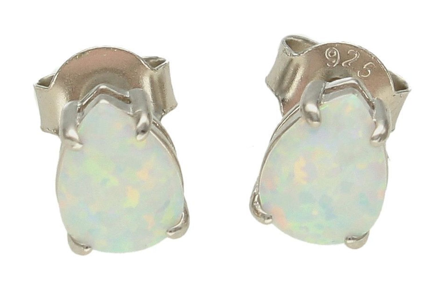 Srebrne kolczyki damskie na sztyft biały opal w formie łezki DIA-KLC-10179-925.jpg