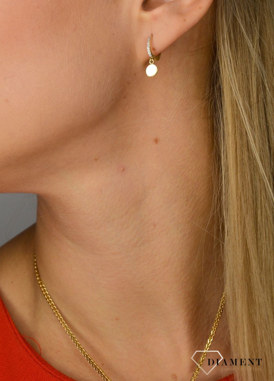 Złote kolczyki 585 wiszące kółeczka DIA-KLC-1018-585.jpg