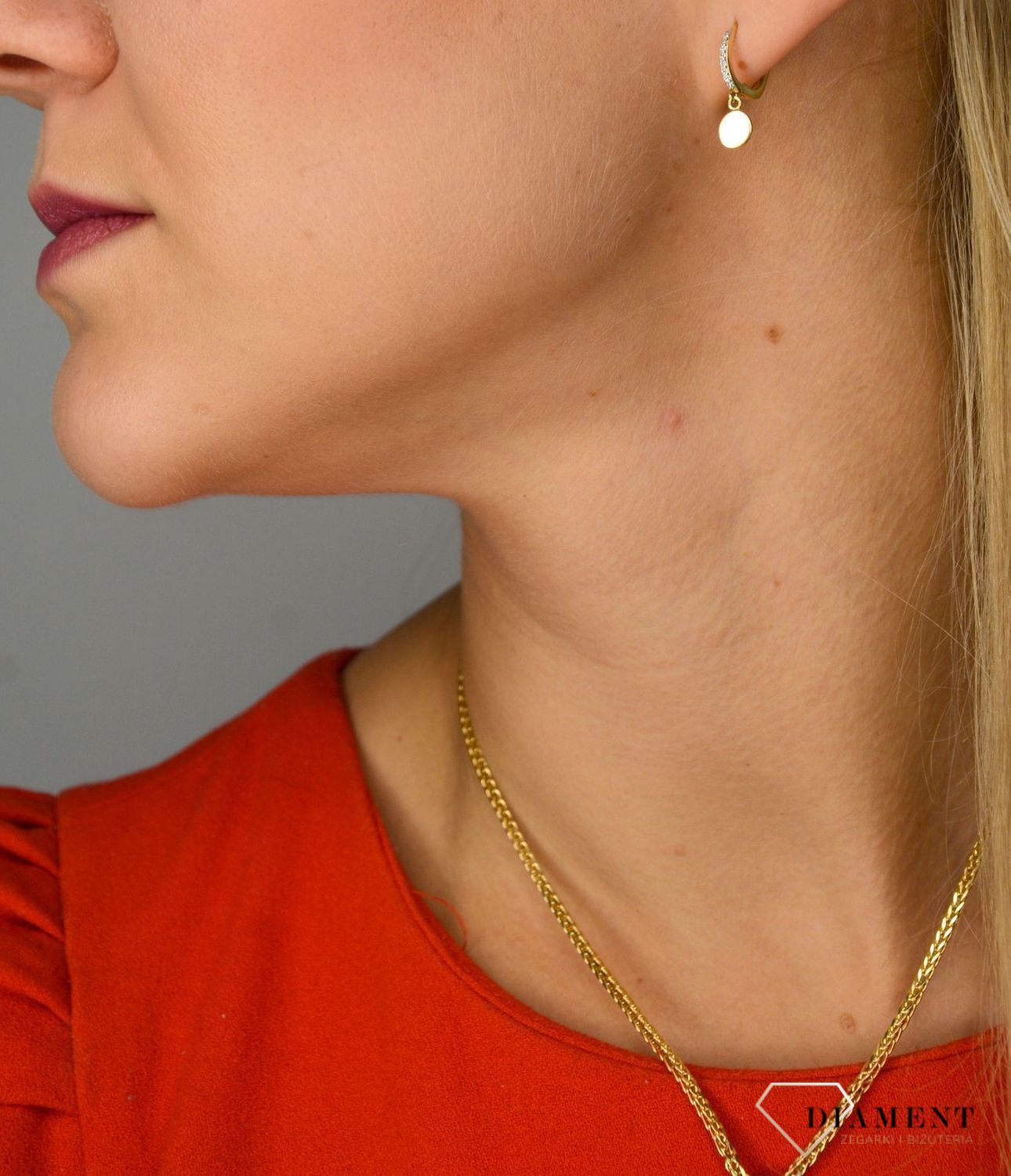 Złote kolczyki 585 wiszące kółeczka DIA-KLC-1018-585.jpg